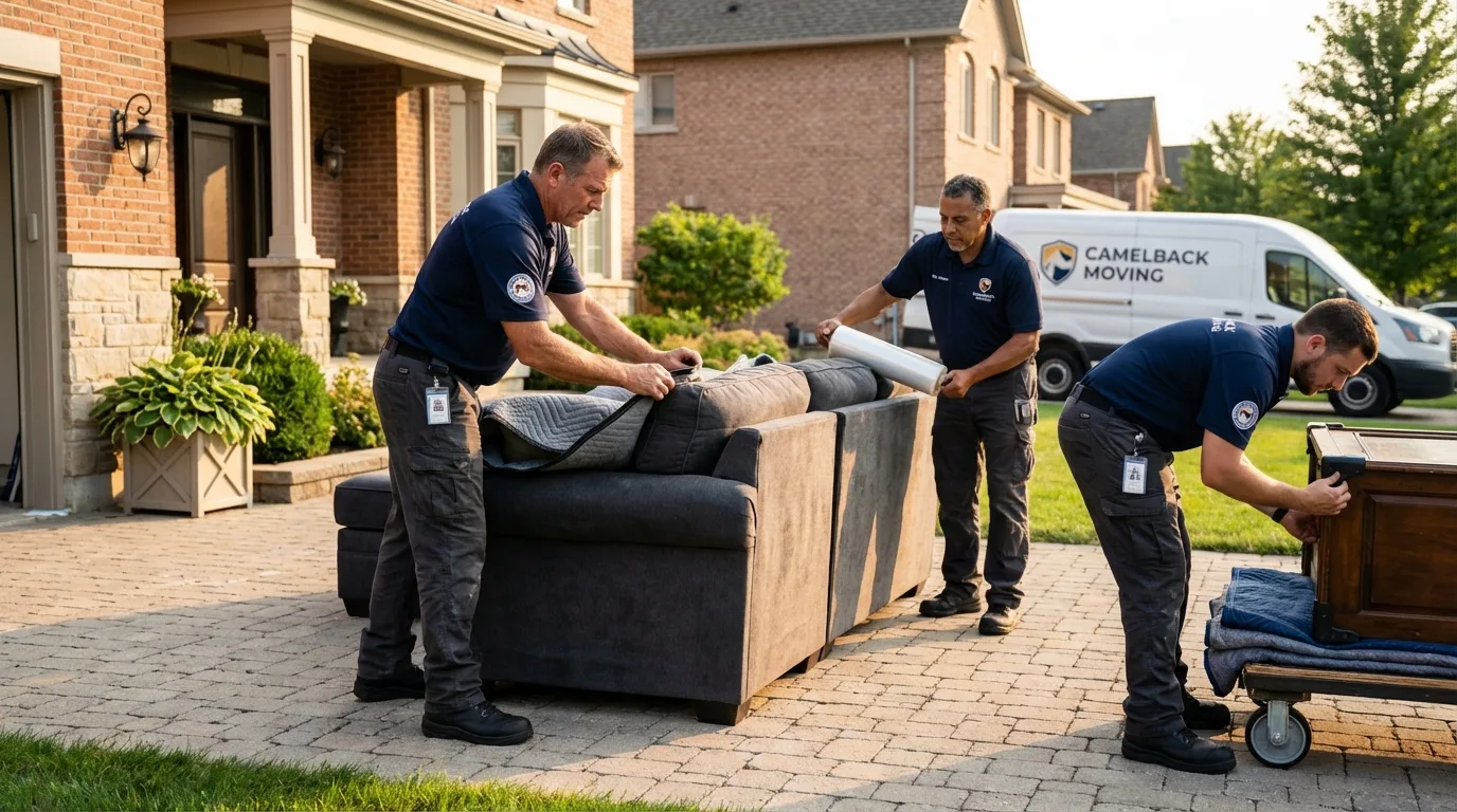 Large estate moving crew wrapping furniture in Pea Ridge, AR