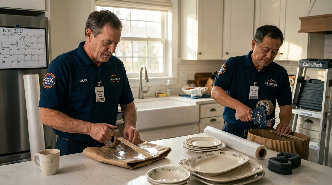 Professional crew packing kitchen dishware in Pea Ridge, AR