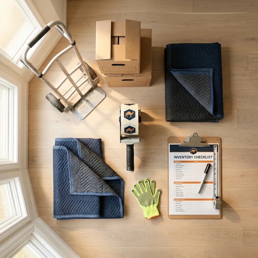 Professional moving supplies and packing materials layout for Pea Ridge residential relocations